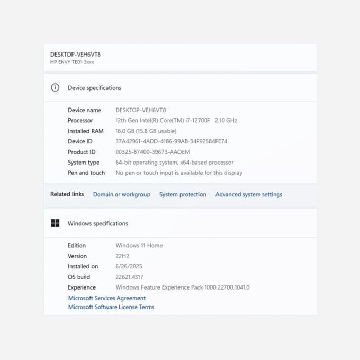 refurbished HP ENVY TE01-3197c